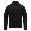 Men's recyclable eco shirt jackets with large pockets simple black shirts
